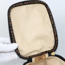 FENDI Hand Bag Canvas Black Gold Auth bs33540-9