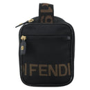 FENDI Hand Bag Canvas Black Gold Auth bs33540-13