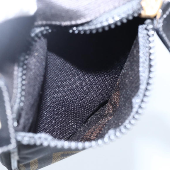 FENDI Hand Bag Canvas Black Gold Auth bs33540