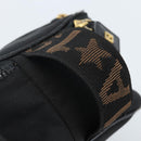 FENDI Hand Bag Canvas Black Gold Auth bs33540-7