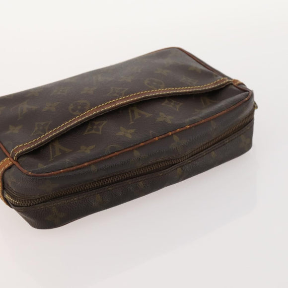 LOUIS VUITTON Monogram Taiga Clutch Bag 3 Set Grizzly LV Auth bs33543