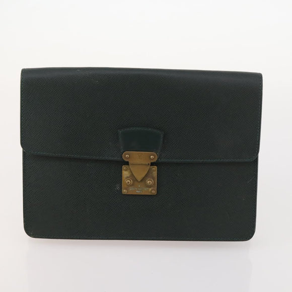 LOUIS VUITTON Monogram Taiga Clutch Bag 3 Set Grizzly LV Auth bs33543