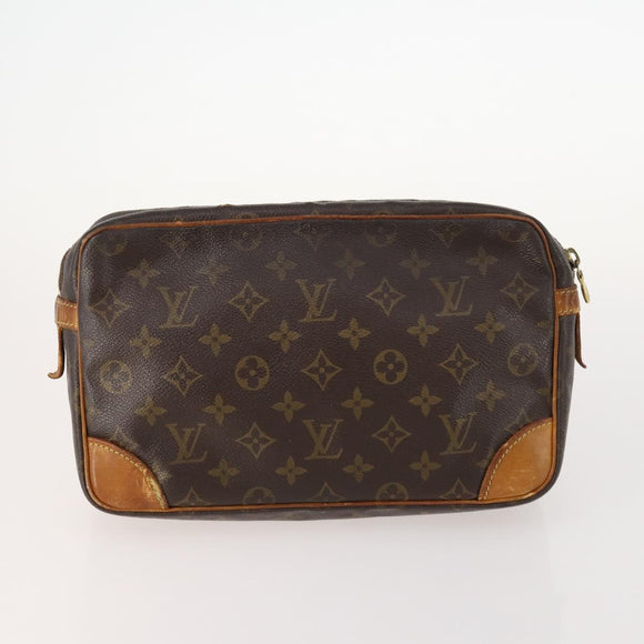 LOUIS VUITTON Monogram Taiga Clutch Bag 3 Set Grizzly LV Auth bs33543