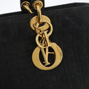 Christian Dior Canage Hand Bag Nylon Black Gold Auth bs33545-17