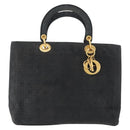 Christian Dior Canage Hand Bag Nylon Black Gold Auth bs33545-13