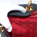 Christian Dior Canage Hand Bag Nylon Black Gold Auth bs33545-21