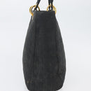 Christian Dior Canage Hand Bag Nylon Black Gold Auth bs33545-4