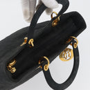 Christian Dior Canage Hand Bag Nylon Black Gold Auth bs33545-6