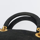 Christian Dior Canage Hand Bag Nylon Black Gold Auth bs33545-8