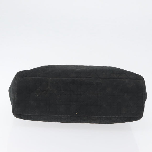 Christian Dior Canage Hand Bag Nylon Black Gold Auth bs33545