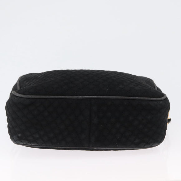BALLY Chain Shoulder Bag Suede Black Gold Auth bs33547