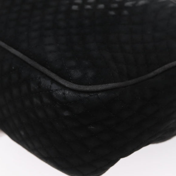 BALLY Chain Shoulder Bag Suede Black Gold Auth bs33547