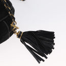BALLY Chain Shoulder Bag Suede Black Gold Auth bs33547-15