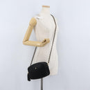 BALLY Chain Shoulder Bag Suede Black Gold Auth bs33547-24