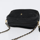BALLY Chain Shoulder Bag Suede Black Gold Auth bs33547-7