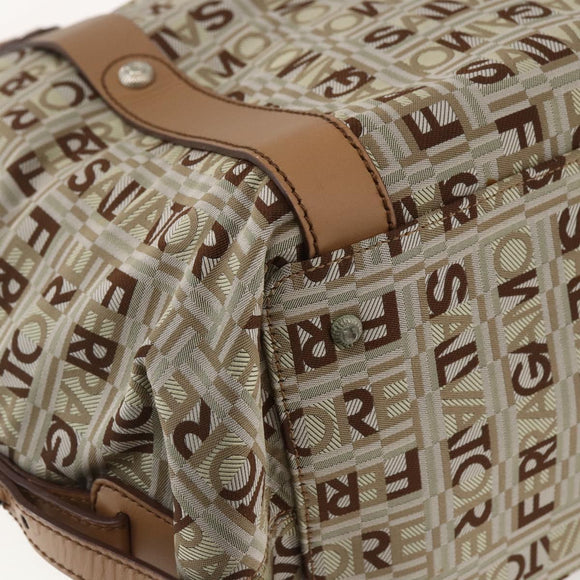 Salvatore Ferragamo Tote Bag Canvas Beige Auth bs33551