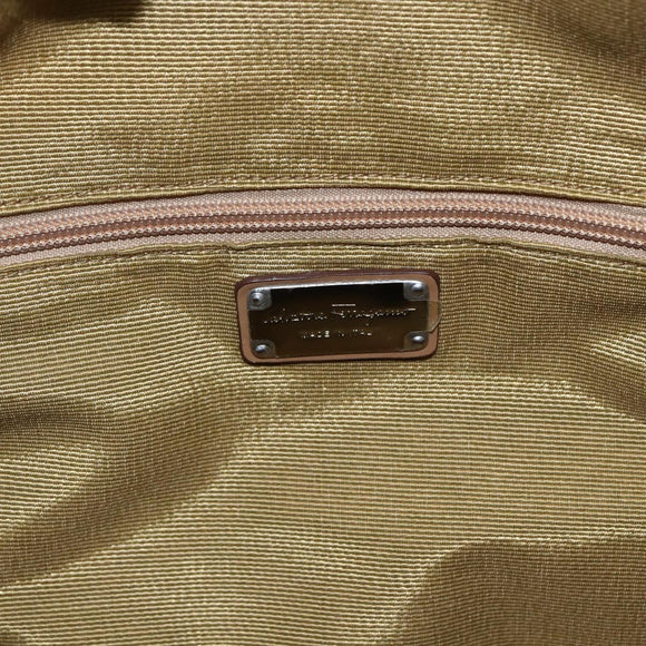 Salvatore Ferragamo Tote Bag Canvas Beige Auth bs33551