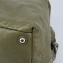 SAINT LAURENT Hand Bag Patent leather Khaki Silver 208314 Auth bs33552-10