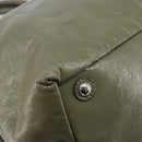 SAINT LAURENT Hand Bag Patent leather Khaki Silver 208314 Auth bs33552-13