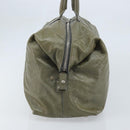 SAINT LAURENT Hand Bag Patent leather Khaki Silver 208314 Auth bs33552-4