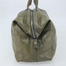 SAINT LAURENT Hand Bag Patent leather Khaki Silver 208314 Auth bs33552-5