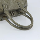 SAINT LAURENT Hand Bag Patent leather Khaki Silver 208314 Auth bs33552-7