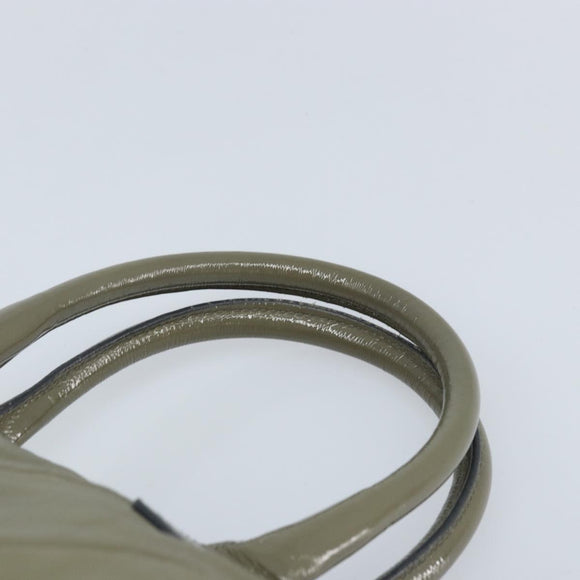SAINT LAURENT Hand Bag Patent leather Khaki Silver 208314 Auth bs33552