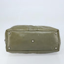 SAINT LAURENT Hand Bag Patent leather Khaki Silver 208314 Auth bs33552-9