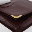 CARTIER Must Line Clutch Bag Leather Bordeaux Gold Auth bs33553-11