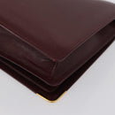 CARTIER Must Line Clutch Bag Leather Bordeaux Gold Auth bs33553-13
