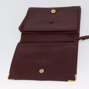 CARTIER Must Line Clutch Bag Leather Bordeaux Gold Auth bs33553-14
