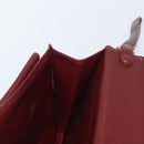 CARTIER Must Line Clutch Bag Leather Bordeaux Gold Auth bs33553-17