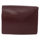 CARTIER Must Line Clutch Bag Leather Bordeaux Gold Auth bs33553-4