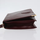 CARTIER Must Line Clutch Bag Leather Bordeaux Gold Auth bs33553-6