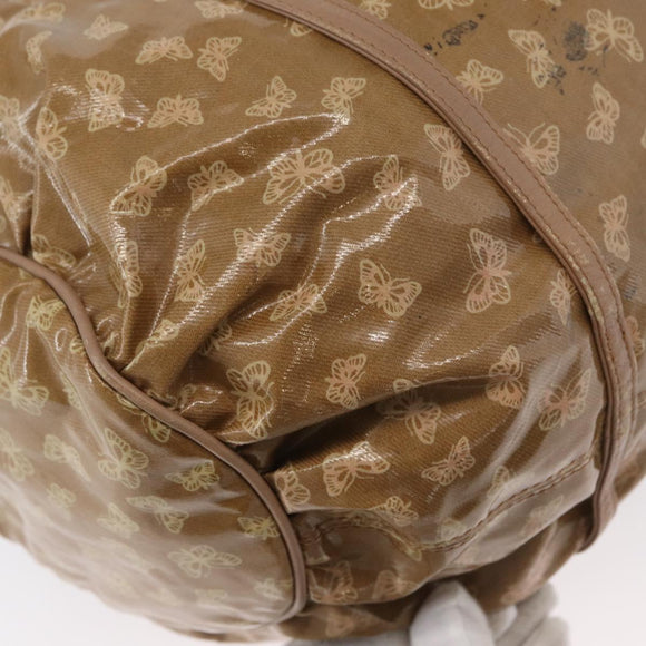 BOTTEGA VENETA Hand Bag Coated Canvas Beige Gold Auth bs33556