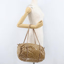 BOTTEGA VENETA Hand Bag Coated Canvas Beige Gold Auth bs33556-22