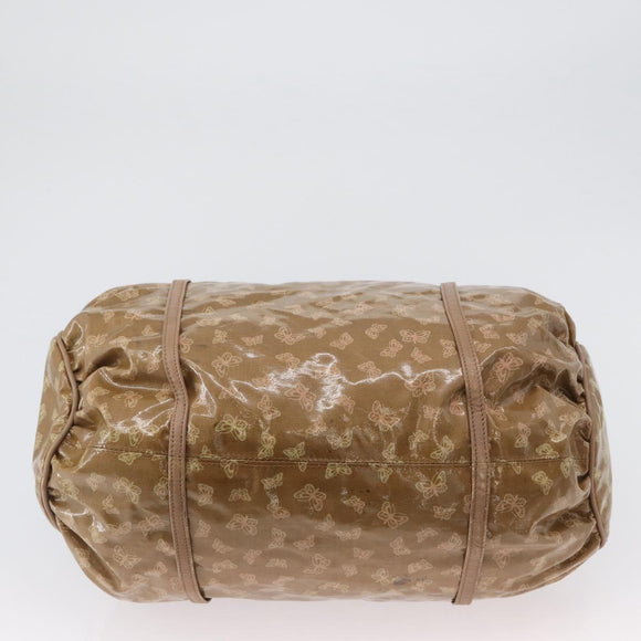 BOTTEGA VENETA Hand Bag Coated Canvas Beige Gold Auth bs33556