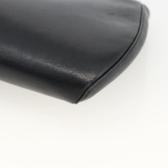 CARTIER Pouch Clutch Bag Leather set Black Gold Auth bs33557
