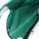 CARTIER Pouch Clutch Bag Leather set Black Gold Auth bs33557-9