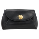 CARTIER Pouch Clutch Bag Leather set Black Gold Auth bs33557-13
