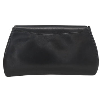 CARTIER Pouch Clutch Bag Leather set Black Gold Auth bs33557 - 0