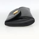 CARTIER Pouch Clutch Bag Leather set Black Gold Auth bs33557-3
