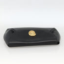 CARTIER Pouch Clutch Bag Leather set Black Gold Auth bs33557-5