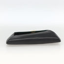 CARTIER Pouch Clutch Bag Leather set Black Gold Auth bs33557-6