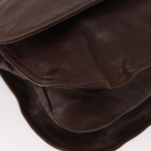BOTTEGA VENETA Shoulder Bag Leather Brown Auth bs33558