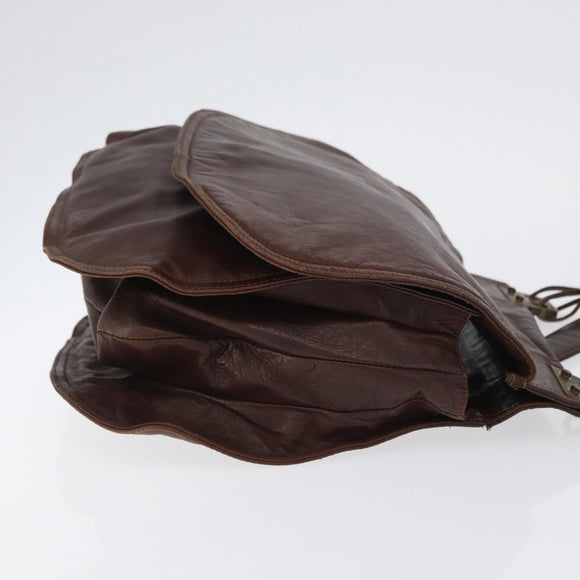 BOTTEGA VENETA Shoulder Bag Leather Brown Auth bs33558