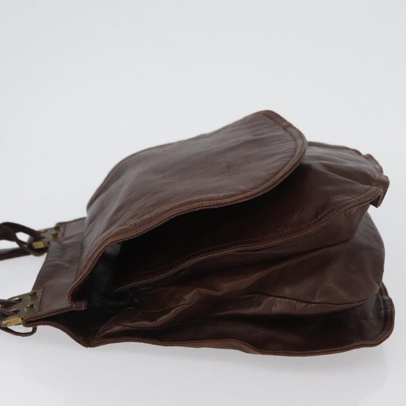 BOTTEGA VENETA Shoulder Bag Leather Brown Auth bs33558