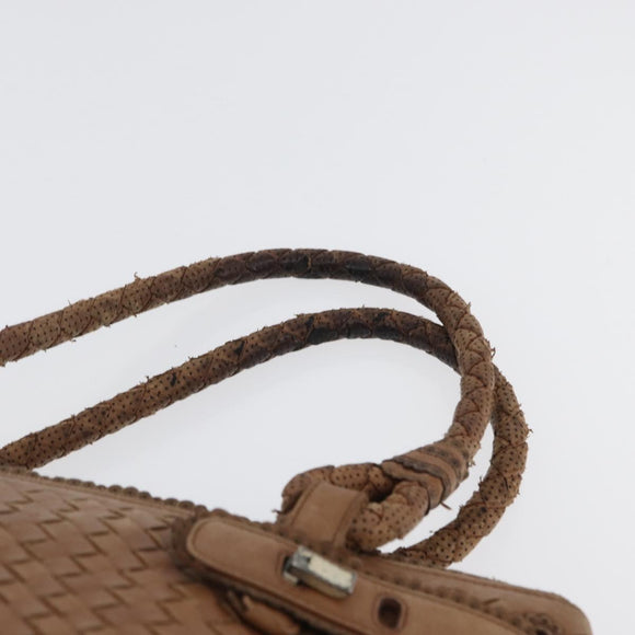 BOTTEGA VENETA Hand Bag Leather Brown Auth bs33559