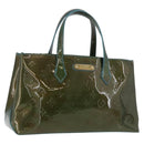 LOUIS VUITTON Monogram Vernis Wilshire PM Bag Blue Lagon M91724 LV Auth bs33564-1