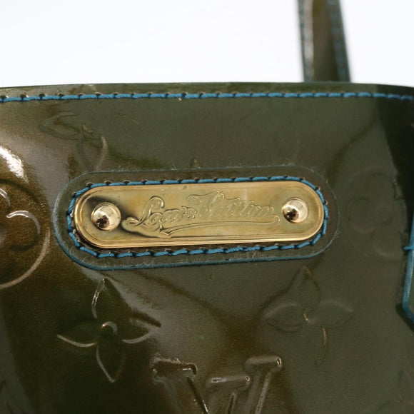LOUIS VUITTON Monogram Vernis Wilshire PM Bag Blue Lagon M91724 LV Auth bs33564